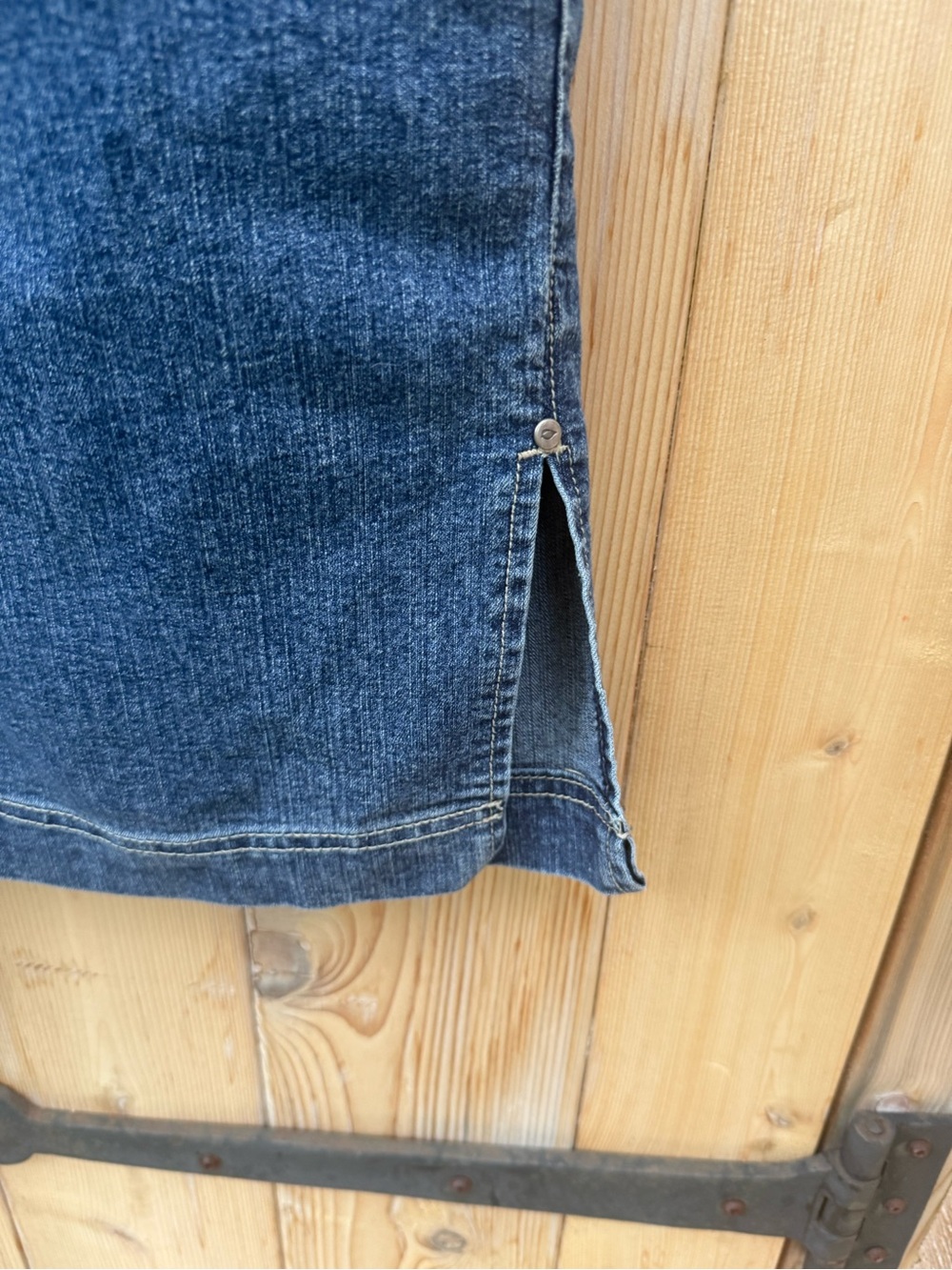 Cotton Ginny Denim Skirt Size 13 Light Blue Stretchy Jean Skirt Vintage - Picture 5 of 8